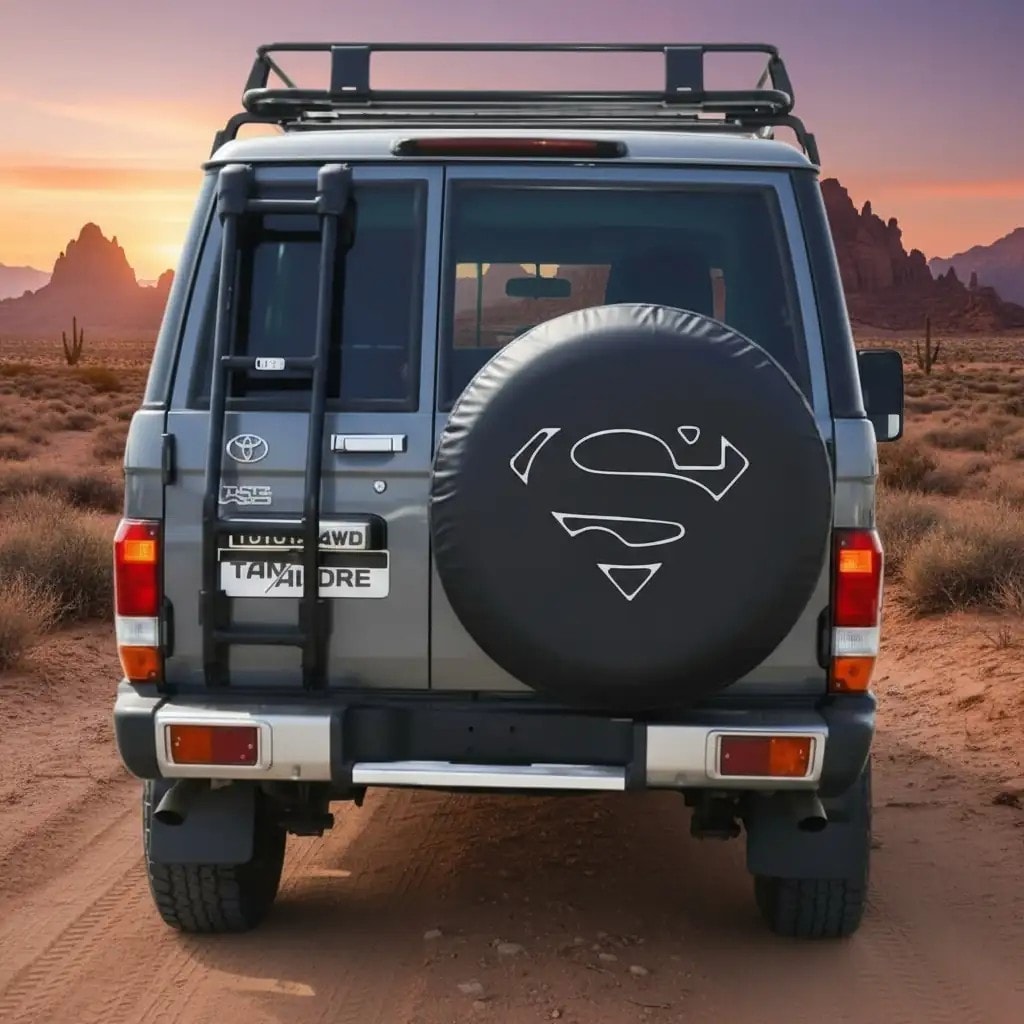 Supermen Logo Spare Wheel Tire Cover - White
